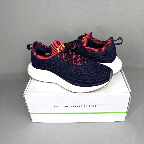 Womens Sz 7 APL Sneakers Shoes Techloom Zipline Navy Red Ribbed Running Athletic - Picture 1 of 16
